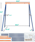 Heavy Duty A Frame Swing Stand With Ground Stakes For Saucer And Web Swings Extra Large Full Steel Frame 440 Lb Capacity diagram