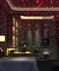 USB Star Projector Night Light With Bendable Arm, Portable Mood Maker in bedroom with red starry glow, adjustable lighting