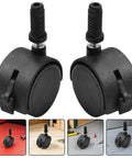 4pcs Inch Swivel Caster Wheels for Furniture and Displays Black, durable black wheels with brake for easy movement.