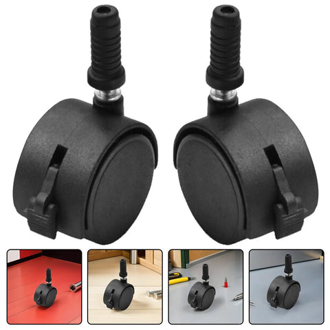 4pcs Inch Swivel Caster Wheels Brake for Furniture, black swivel wheels with brake for versatile furniture use.