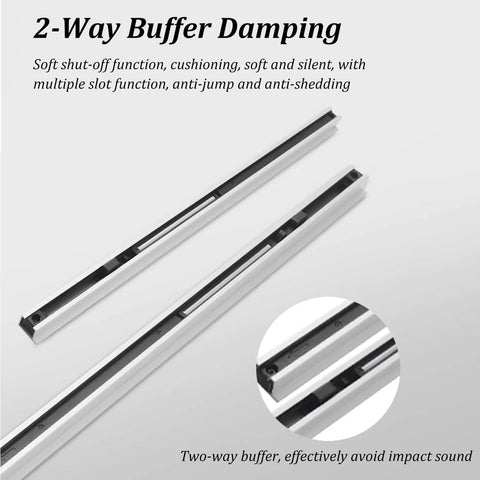 Hidden Soft Close Sliding Door Hardware Kit For Barn Cabinet Bypass Doors With Cuttable Aluminum Track detail view