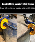 Heavy Duty Chain Drum Lifter With Rock Solid Grab Hooks For Forklifts And Self Locking 2 Ton Sling for 55 Gal barrels securing a drum.