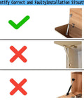Two Pack 14 Inch Gas Spring Hinges For Toy Boxes And Cabinets 150N Heavy Duty Soft Close Safety Hinges For Heavy Curved Arched And Flat Lids Black Built To Last installation guide with correct and incorrect examples.