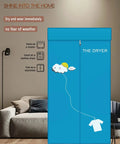 Portable Clothes Dryer 110V 1000W Electric Dryer With Double Layer Stackable Stainless Steel Design, blue front view
