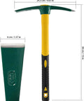 15 Inch Pick Mattock Hoe With Forged Adze Head And Plastic Coated Fiberglass Handle One And A Half Pound Beast