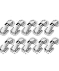 Rotating Concealed Cabinet Hinges Set For No Drill Installation In Stainless Steel Finish, 10 Pack