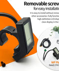 Compact KT LCD4 Display For Electric Bikes with removable screws for installation, visible WP plug, handlebar mount.