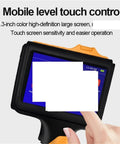 Highly Portable Handheld Inkjet Printer For Quick Date QR Code And Text Labeling With Smart Permanent Ink Smudge Proof Design displayed with a touch screen.