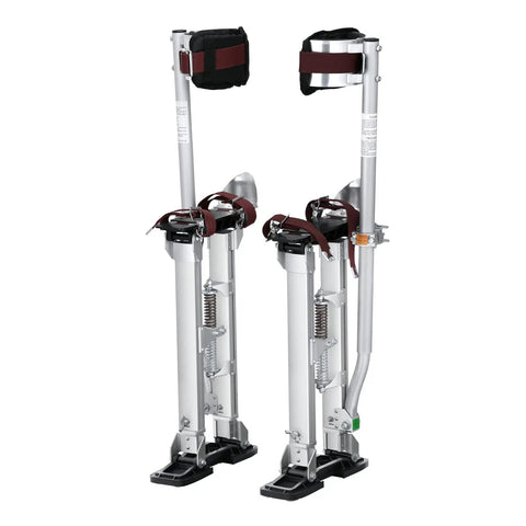 Adjustable Aluminum Drywall Stilts 18 To 30 Inch With Non Slip Grip For Sheetrock Painting Taping And Walking Silver