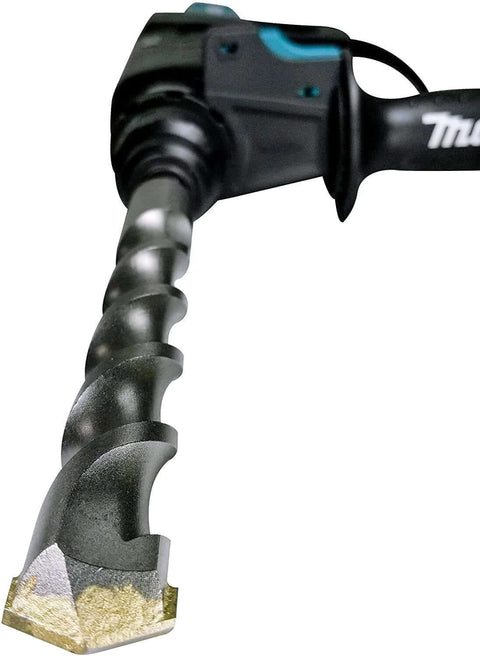 Close-up of Makita SDS-Plus 3/4-inch concrete drill bit attached to hammer drill