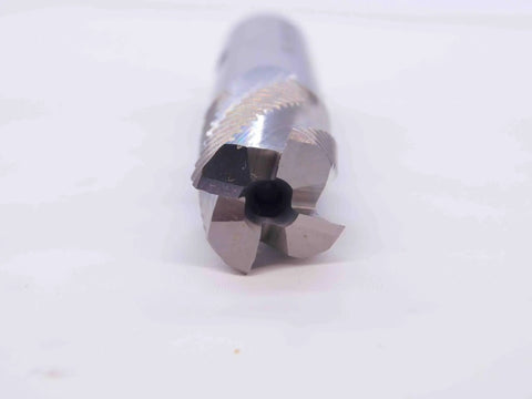 Five Eighths Outer Diameter One Inch Length Of Cut Fine Roughing Cobalt End Mill Four Flute CNC Milling Tool For Tough Metal And Wood Jobs CFPS2020 NS2428CG5 close-up tip