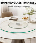 Dope Large Glass Turntable For Dining Tables, 360 Degree Rotating Lazy Susan Tray, Clear Round Glass Top 180 Cm
