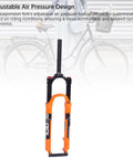 Beefy Air Suspension Front Fork for Mountain Bikes, 29 Inch Magnesium Alloy Damping System With Lockout, Lightweight 29er MTB Fork, Orange
