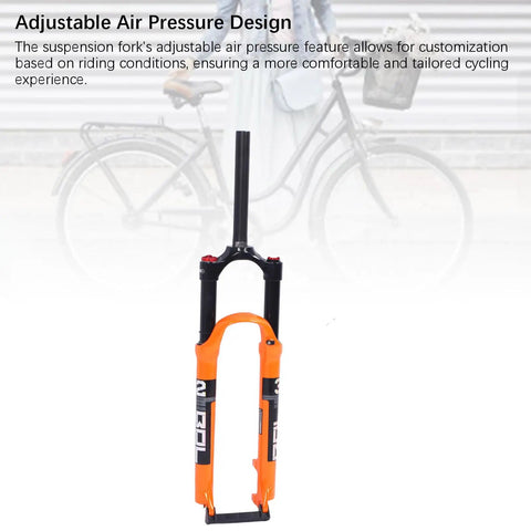 Beefy Air Suspension Front Fork for Mountain Bikes, 29 Inch Magnesium Alloy Damping System With Lockout, Lightweight 29er MTB Fork, Orange