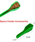 Top Rated Two Piece Automatic Hamster Feeder With Sturdy Wall Mount Brackets And Wide Mouth Design Fits Standard Avian Cages Effortlessly keeps your pocket-sized fluff balls well fed on auto pilot with a green plastic spoon dump feeder accessory.