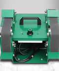 Compact 1850W Bench Grinder Belt Sander With Adjustable Speed Up To 12000 RpM For Knife Making And Metal Or Wood Working, top view.