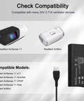 Beefy 65W 24V Power Supply For AirSense 11 CPAP Machines with ResMed AirMini compatibility chart