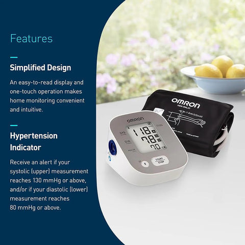 Bronze Upper Arm Blood Pressure Monitor For Home Use With Cuff Clinically Validated And Doctor Recommended Stores Up To 14 Readings Irregular Heartbeat Detection App Connectivity For Easy Tracking And Health Insights on a table with cuff and display screen