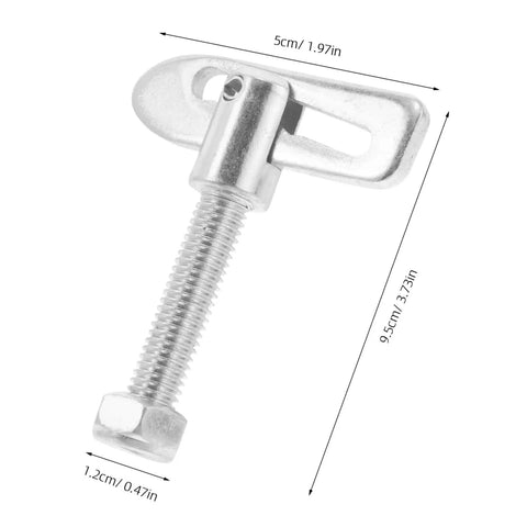 Rock-Solid Alloy Trailer Locking Pin With Long Screw For Secure Hitch Connector, heavy duty T-shaped fastener close-up.