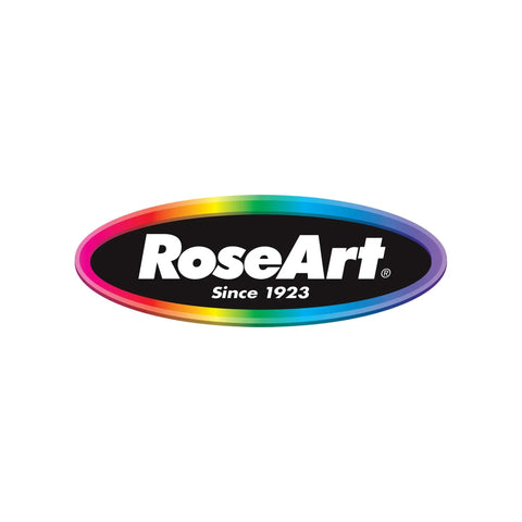 RoseArt logo with multicolor oval border, established 1923.