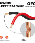 Premium 20 Gauge OFC Copper Wire 100 Ft Red Black Two Wire Low Voltage Cable details with pure copper cross-section