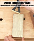 Built Tough Stainless Steel Glue Spreader And Notched Adhesive Applicator for smooth grooves on wood with even glue distribution.
