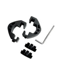 Sliding Barn Door Hardware Black Carbon Steel Door Stopper With One Track Bypass Options Easy Install Quiet Smooth Glide Heavy Duty Track System For Farmhouse Style Doors In Homes And Garages, showing parts and hex key.