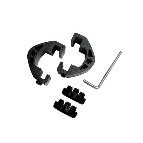 Sliding Barn Door Hardware Black Carbon Steel Door Stopper With One Track Bypass Options Easy Install Quiet Smooth Glide Heavy Duty Track System For Farmhouse Style Doors In Homes And Garages, showing parts and hex key.