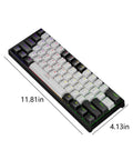 Compact 61 Key Wired Gaming Keyboard With Dope Rgb Backlights Adjustable Brightness And Movement Speed Slick Mechanical Switches Nailed It Design For Tiny Desks Crisp Typing And Flat Out Game Day Action Locked In Accuracy showing 11.81in x 4.13in dimensions.
