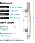 Dimensions and screws for 30 Pack Zinc Alloy Cabinet Handles With 3 Inch Center To Center Brushed Nickel Arch Drawer Pulls