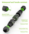 Beefy Outdoor Waterproof RJ45 Ethernet Coupler Shielded Cat7 Cat6a Cat6 IP68 Weatherproof Female To Female Connector