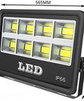 LED Floodlight with eight light chips, 400W, 565mm width, IP66 waterproof design, ideal for outdoor lighting.