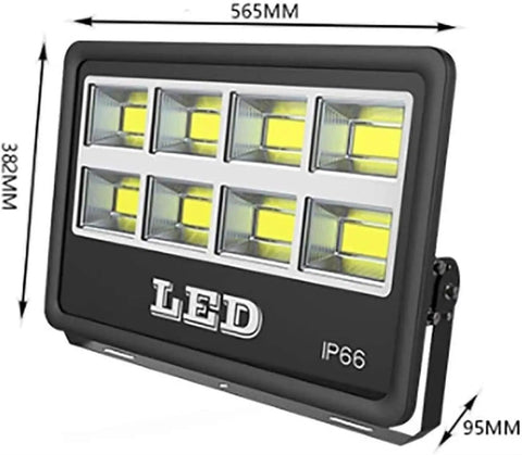 LED Floodlight with eight light chips, 400W, 565mm width, IP66 waterproof design, ideal for outdoor lighting.