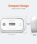 Two Pack Carbon Monoxide Alarm With Digital LCD Display CO Detector With Replaceable Battery Compact Design