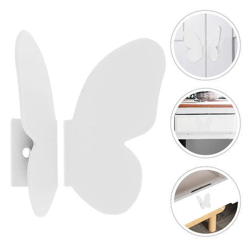 Butterfly Cabinet Handles Pair For Room Furniture White Decorative Drawer Pulls For Cabinets And Dressers Vintage Charm Smooth Operation Easy Grip Retro Vintage Look For Timeless Charm And Durable Use
