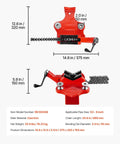 Heavy-Duty Pipe Chain Vise Workhorse with Two Bending Dies, One Half Inch to Eight Inch Pipe Capacity, cast iron base.