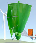 Hella Badass 16000W Vertical Axis Wind Turbine Generator Kit For Off Grid Homes RVs And Boats 48V Power System With Smart Controller and Heavy Duty Blades, green turbine close-up.