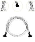 Backyard Zip Line Kit With Spring And Soft Silicone Buffer Caps For Safe Deceleration, close-up of stainless steel spring and caps