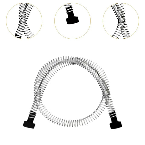 Backyard Zip Line Kit With Spring And Soft Silicone Buffer Caps For Safe Deceleration, close-up of stainless steel spring and caps