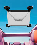Built Tough Starlink Mini Suction Cup Mount For Car Windows Sunroof Tracks, securely attached overhead for easy satellite use.