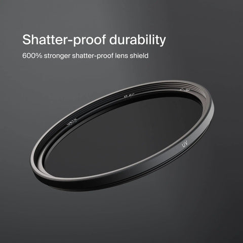 Shatter-proof 49mm UV Lens Filter with Ultra Slim Shield and 30 Layer Nano Coating for Ultra Clear Shots Cuts Haze and Scratches.