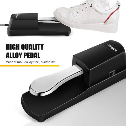 Universal Sustain Pedal For Keyboard Digital Piano And MIDI Keyboard With Polarity Switch And A Long 63 Inch Cable One Quarter Inch Input