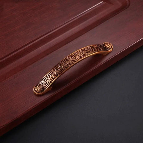 Old School Vintage Carved Cabinet Handles 10 Pack Zinc Alloy Furniture Pulls For Kitchen Cabinets Doors Dressers Drawers Retro Coffee 96mm Easy Install Hardware For Any Home Upgrades shown on wooden surface