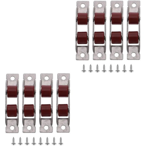 Heavy Duty Double Wheel Window And Door Pulley Replacement Rollers With Sweet Smooth Glide Premium Stainless Steel Sash Track Hardware, set of six rollers and screws.