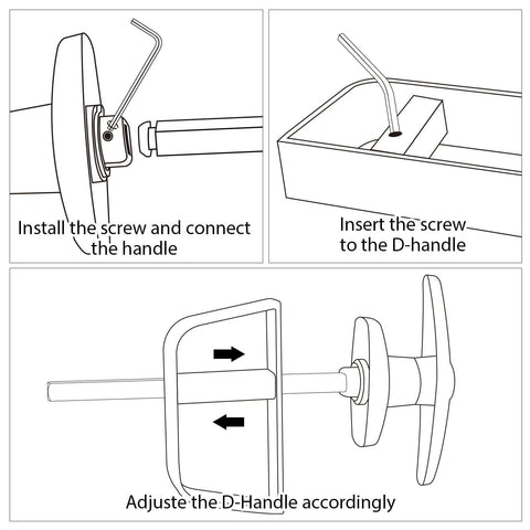 Installation guide for Shed Door Latch T Handle Lock Kit With Five Keys Set Four And One Half Inch And Five And One Half Inch Stem.