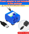 Pet Water Fountain Pump Replacement With LED Indicator And Cleaning Brush, 5V 1.5W Motor Compatible DR-DC160, close view with USB plug