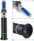 Salinity Refractometer For Seawater And Marine Aquariums With Automatic Temperature Compensation 0-100 PPT Range, close-up angle