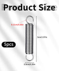 Durable Stainless Steel Extension Springs With Dual Hook Ends, 2 Inch Length, 0.35 Inch Outer Diameter, size details shown