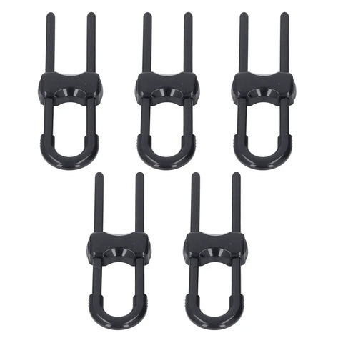 U Shaped Cabinet Locks Five Pack Durable Adjustable Latches for Kid Safe Home Kitchen Cabinets Drawers Black
