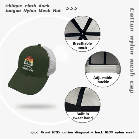 Women's Lightweight Summer Trucker Cap Army Green Dope Everyday Wear Cotton Baseball Hat With Breathable Mesh Back Easy To Pair With Any Outfit Casual Modern Style For All Day Comfort featuring breathable mesh, adjustable buckle, and built-in sweat band.